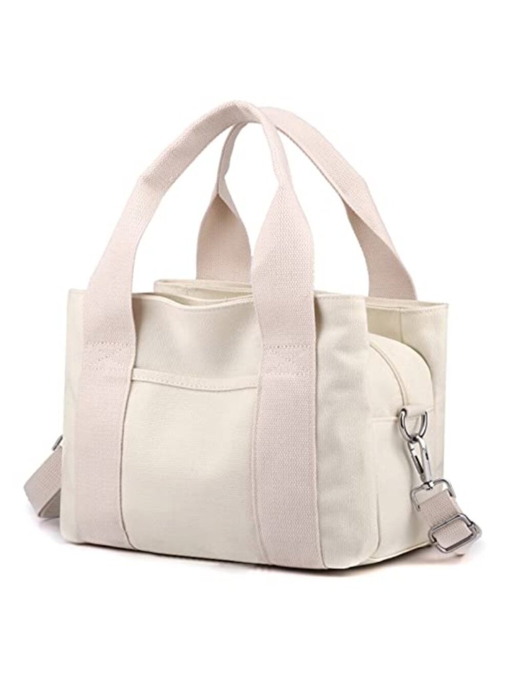Canvas Multi-Pocket Hobo Shoulder Bag Crossbody Tote w/ Top Handle